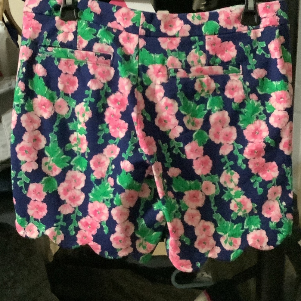 Lilly Pulitzer Darci knit Shorts - Pink and Green on Oyster Bay Navy - Picture 6 of 8
